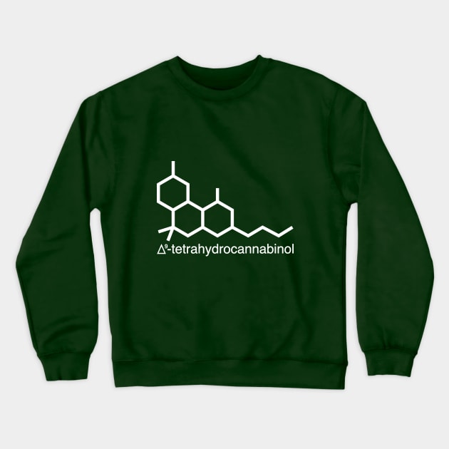 THC Molecule (white) Crewneck Sweatshirt by cannabijoy